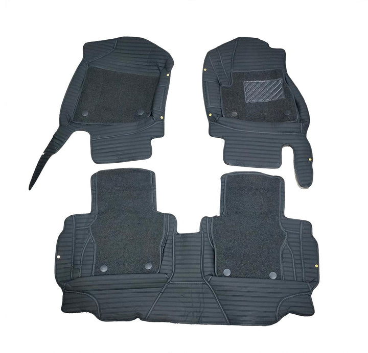 Honda City 9D Lining Floor Mats Mix Thread Black With Black Grass 3 Pcs - Model 2021-2022