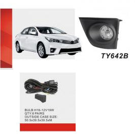 Toyota Corolla Altis DLAA Fog Lamps Cover With Fog Lights Without Chrome TY-642B - Model 2014-2016