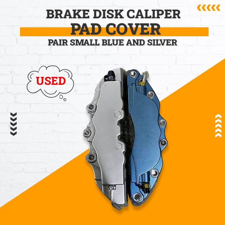 Used Brake Disk Caliper Pad Cover Pair Small Blue And Silver 