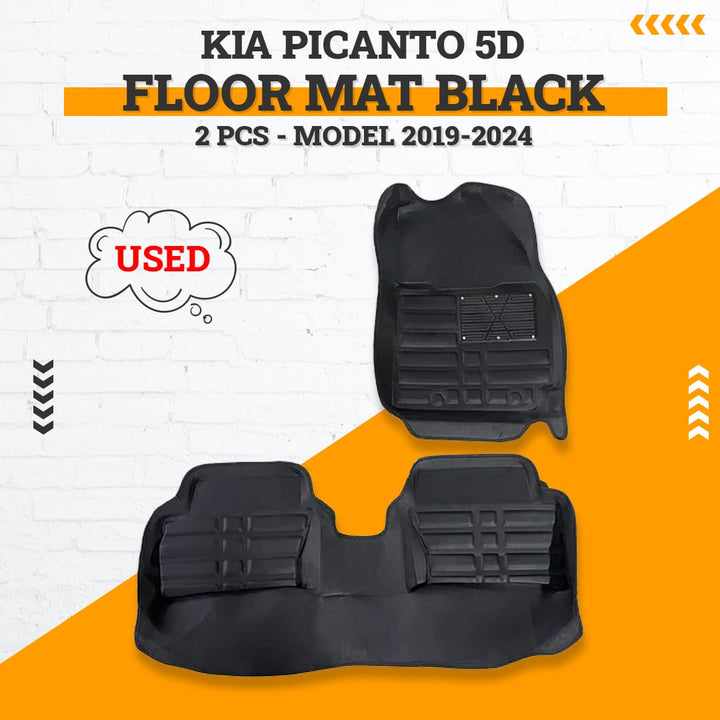 Used KIA Picanto 5D Floor Mat Black 2 Pcs - Model 2019-2024