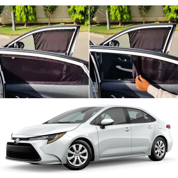 Toyota Corolla Retractable Curtains Custom Fit Sunshades - Model 2014-2024