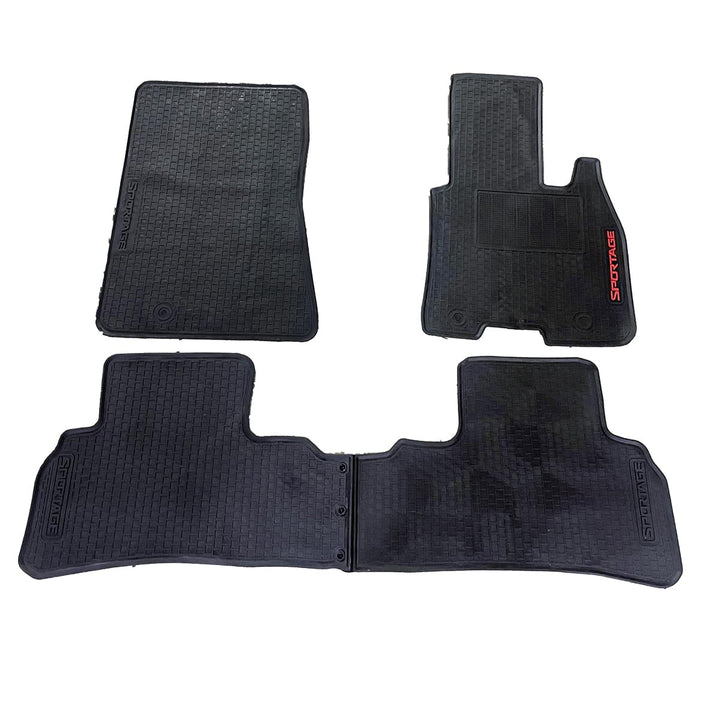 KIA Sportage Custom Fit PVC Rubber Floor Mat Black Mix Design 3 Pcs - Model 2019-2021