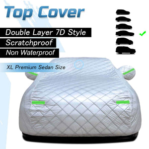 Double Layer 7D Style XL Scratchproof Non Waterproof Top Cover - - XL Premium Sedan Size