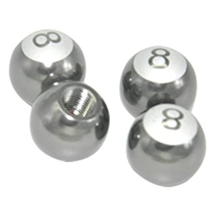 8 Ball Pool Tyre/Tire Air Valves 4 Pcs Chrome