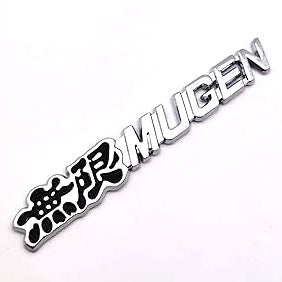 3D Mugen Emblem Logo Black With Chrome Each