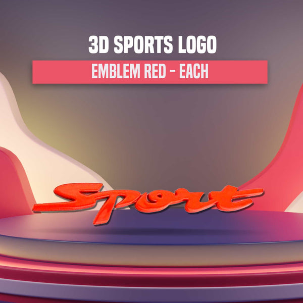 3D Sports Logo Emblem Red - Each