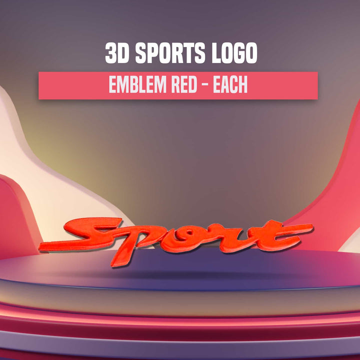 3D Sports Logo Emblem Red - Each