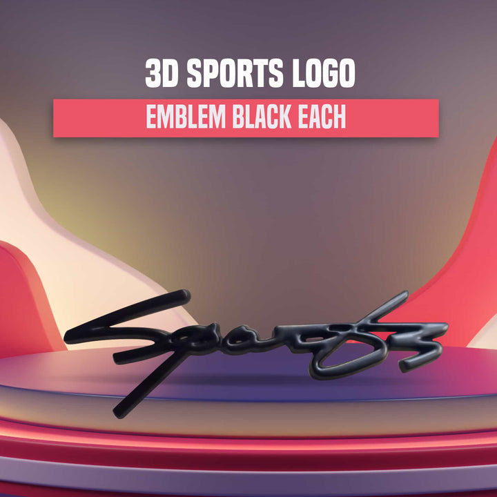 3D Sports Logo Emblem Black - Each