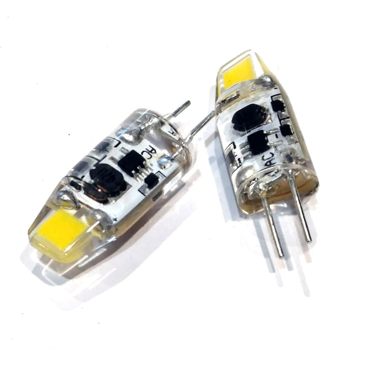 COB LED G4 Silicon Bulb Light 1 SMD White - Pair