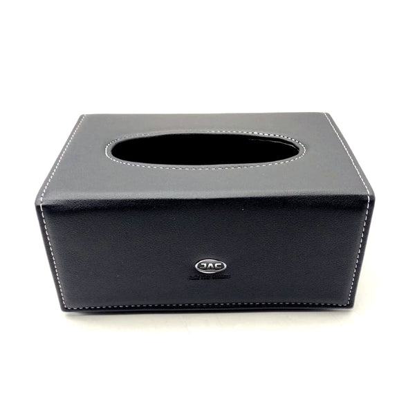 JAC Leather Car Tissue Holder Case Box 9CM - Black