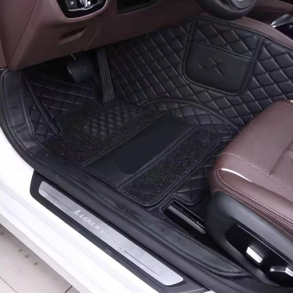 JAC T9 Hunter 10D Floor Mats - Black With Black Grass - 3 Pcs Set - Model 2021-2025