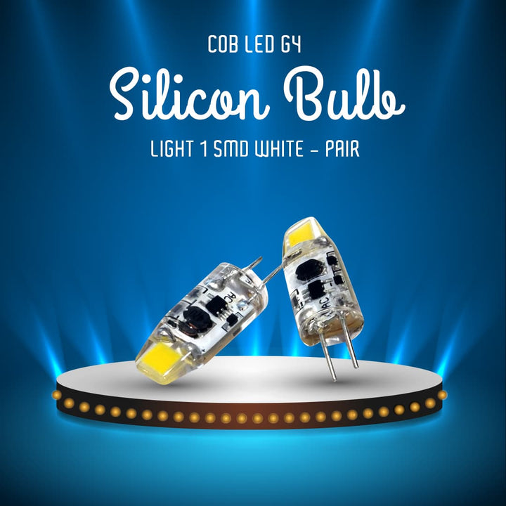 COB LED G4 Silicon Bulb Light 1 SMD White - Pair