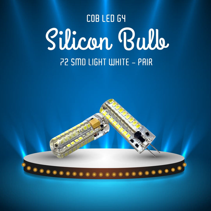 COB LED G4 Silicon Bulb 72 SMD Light White - Pair