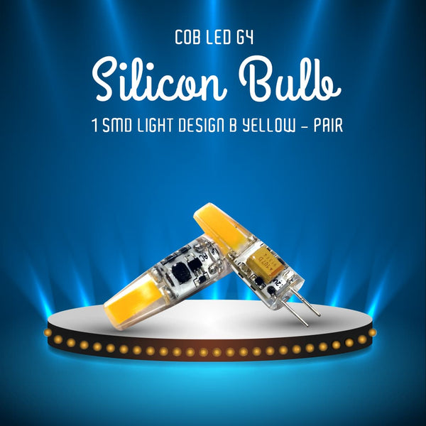 COB LED G4 Silicon Bulb 1 SMD Light Design B Yellow - Pair