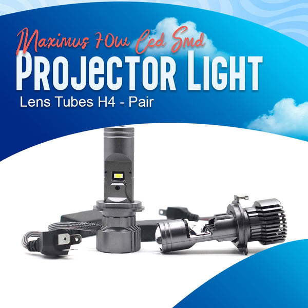 Maximus 70w LED SMD Projector Light Lens Tubes H4 - Pair