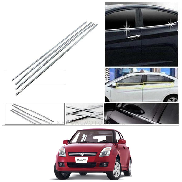Suzuki Swift Window Chrome Weather Strips 4 Pcs - Model 2010-2021