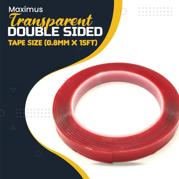 Maximus Transparent Double Sided Tape Size (0.8mm x 15ft)