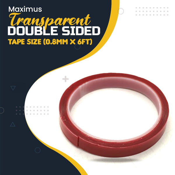 Maximus Transparent Double Sided Tape Size (0.8mm x 6ft)