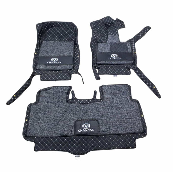 Deepal S07 10D Floor Mat - Black With Grey Grass 3 Pcs Set