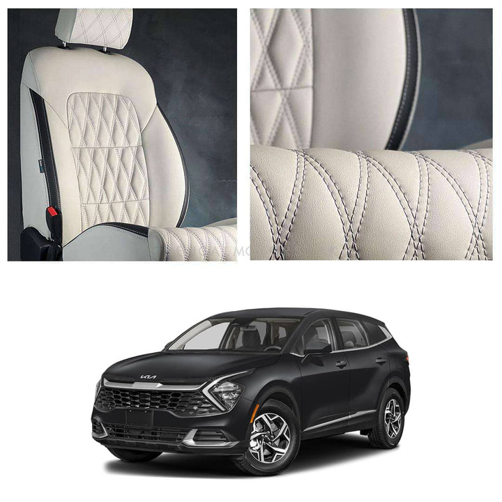 KIA Sportage Diamond Cut Beige Black Seat Covers
