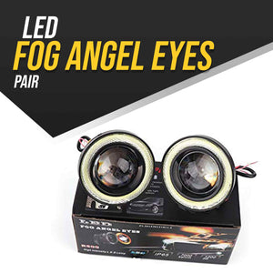 LED Fog Angel Eyes - Pair - Headlight Lenses | Projector Lenses for Headlights