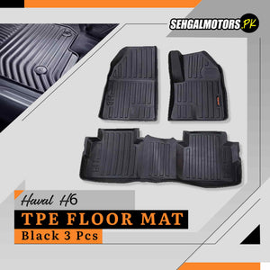 Haval H6 TPE Floor Mats Black 3 Pcs 2021 - 2024