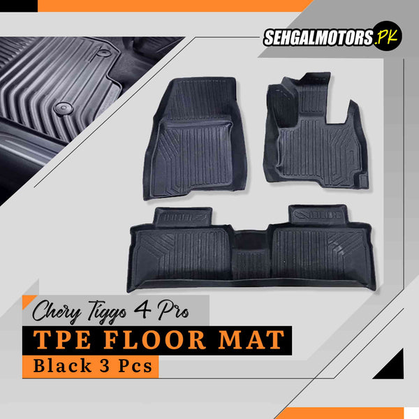 Chery Tiggo 4 Pro TPE Floor Mat Black 3 Pcs - Model 2022-2024