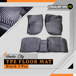 Honda City TPE Floor Mats Black 3 Pcs 2022 - 2026