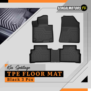KIA Sportage L TPE Floor Mats Black 3 Pcs 2025 - 2026