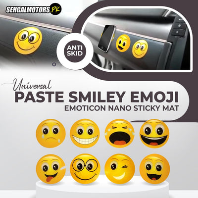 Universal Paste Smiley Emoji Emoticon Nano Sticky Mat - Each Random