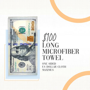 $100 Long Microfiber Towel One Sided | US Dollar Cloth 140x70CM 250GSM