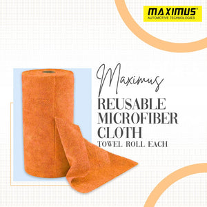 Maximus Reusable Microfiber Cloth Towel Roll Each MFC-73 - Multi | Absorbent Cleaning Cloth for Kitchen, Car, Garage