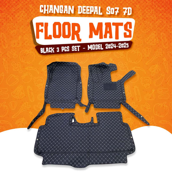 Deepal S07 7D Floor Mats - Black - 3 Pcs Set