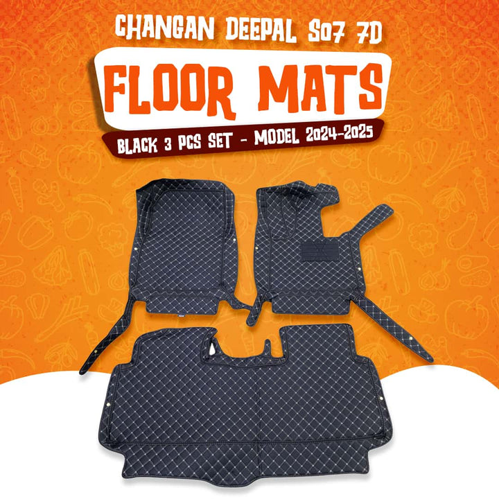 Deepal S07 7D Floor Mats - Black - 3 Pcs Set