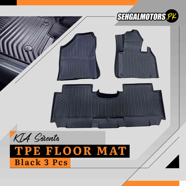 KIA Sorento TPE Floor Mat Black 3 Pcs - Model 2020-2022