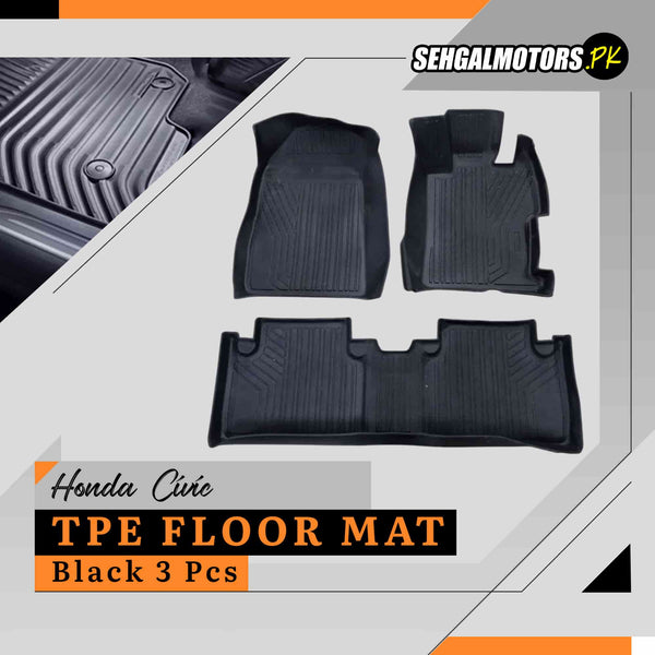 Honda Civic Rebirth TPE Floor Mat Black 3 Pcs