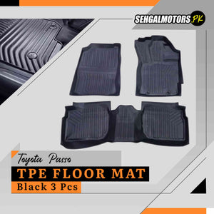 Toyota Passo TPE Floor Mats Black 3 Pcs 2020 - 2021