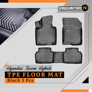 Hyundai Tucson Hybrid TPE Floor Mats Black 3 Pcs 2025 - 2026