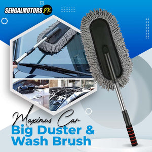Maximus Car Big Duster and Wash Brush - Dusting for Car | Microfiber Expandable Wet & Dry Use Duster