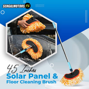 45 Inch Solar Panel & Floor Cleaning Brush - Car Wash Extendable Noodle Duster