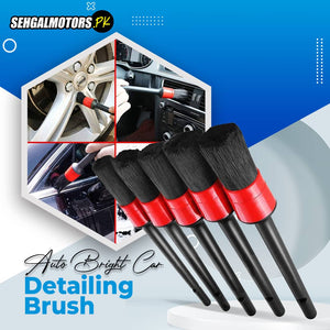 AutoBright Car Detailing Brush - 5PCS/Set - Detail Brush Car Wash Wheels Plastic Round Tool Cleaning Accessories Auto Multifunctional Trim