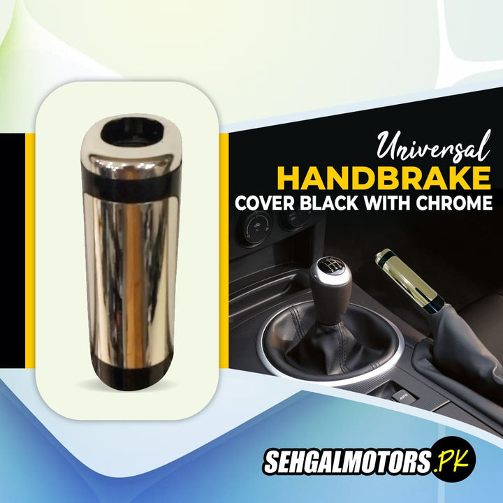Universal Handbrake Cover Black With Chrome