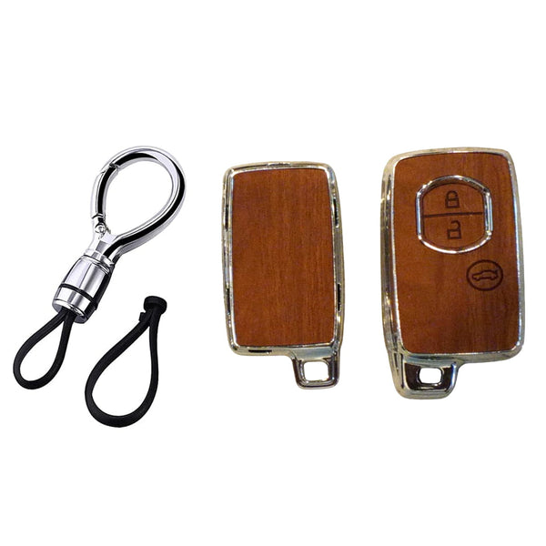 Toyota Prado FJ150 TPU Key Cover Wooden Style 2008-2018