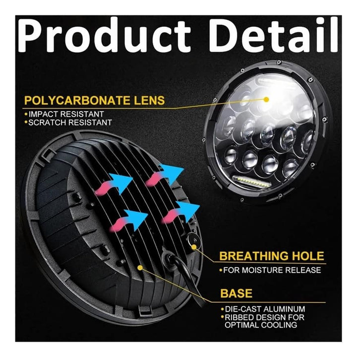 Jeep Smoke Headlights / Head Lamps with Builtin Projectors - Each