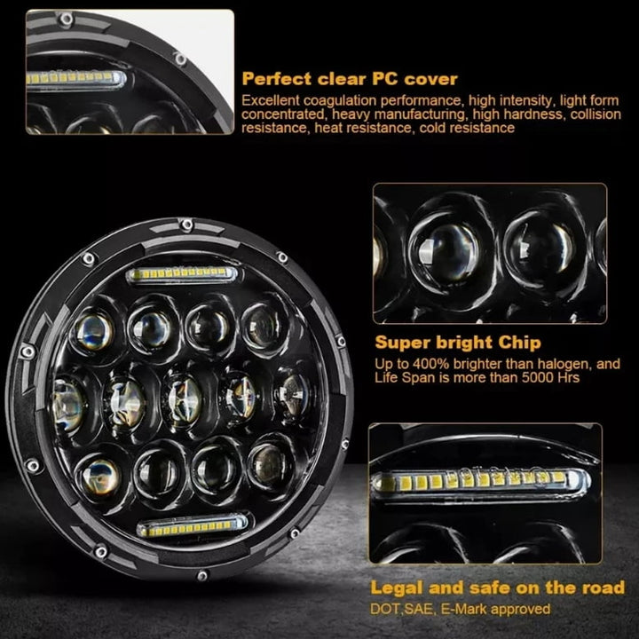 Jeep Smoke Headlights / Head Lamps with Builtin Projectors - Each