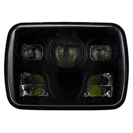 Square Jeep Headlights / Head Lamps Black 5×7 inches - Pair