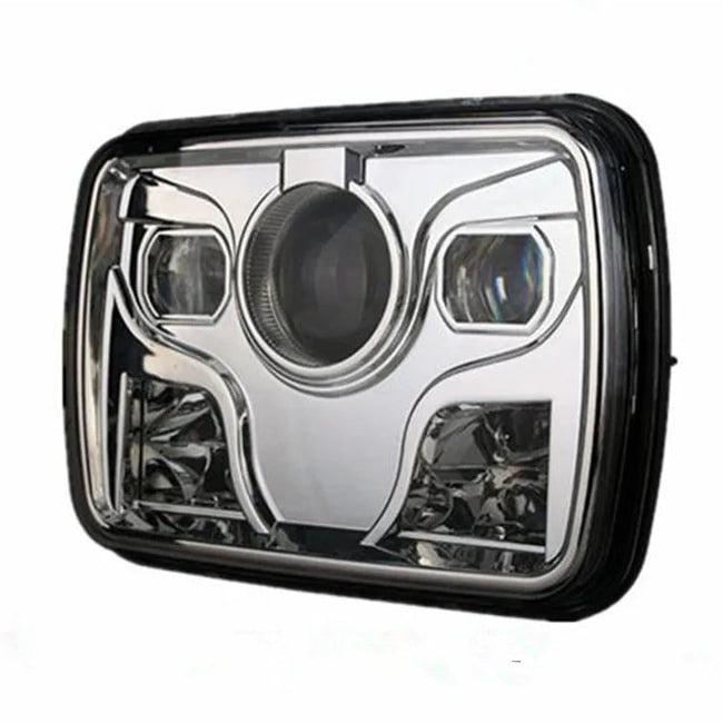 Square Jeep Headlights / Head Lamps Black 5×7 inches - Pair