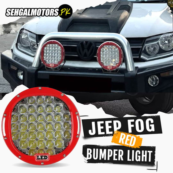 Jeep Red Fog Lamps Bumper Light Large - Pair