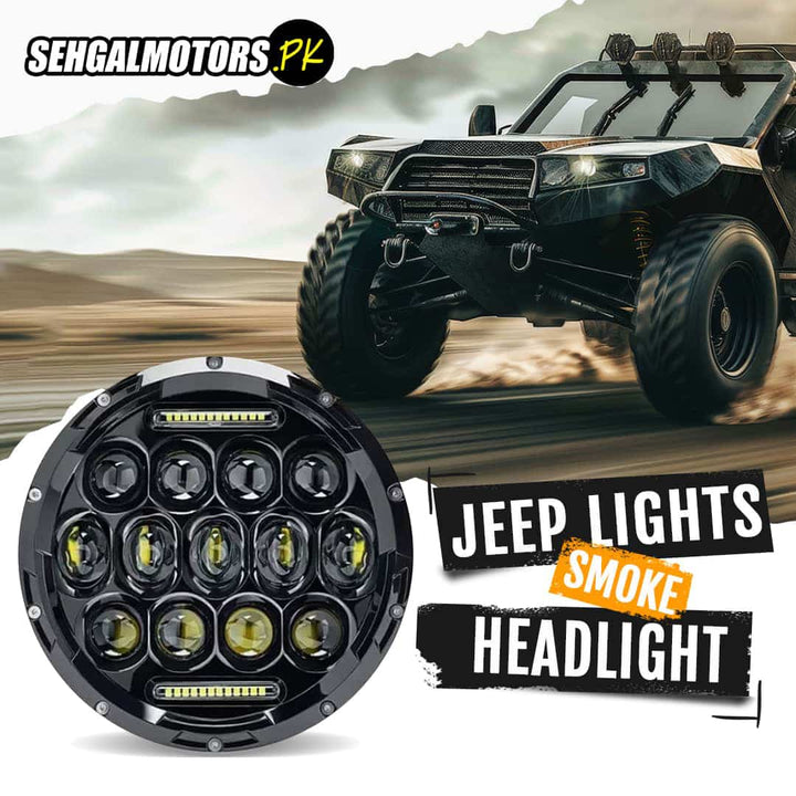 Jeep Smoke Headlights / Head Lamps with Builtin Projectors - Each