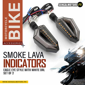 Bike Smoke Lava Indicators – Eagle Eye Style With DRL (Set of 2)